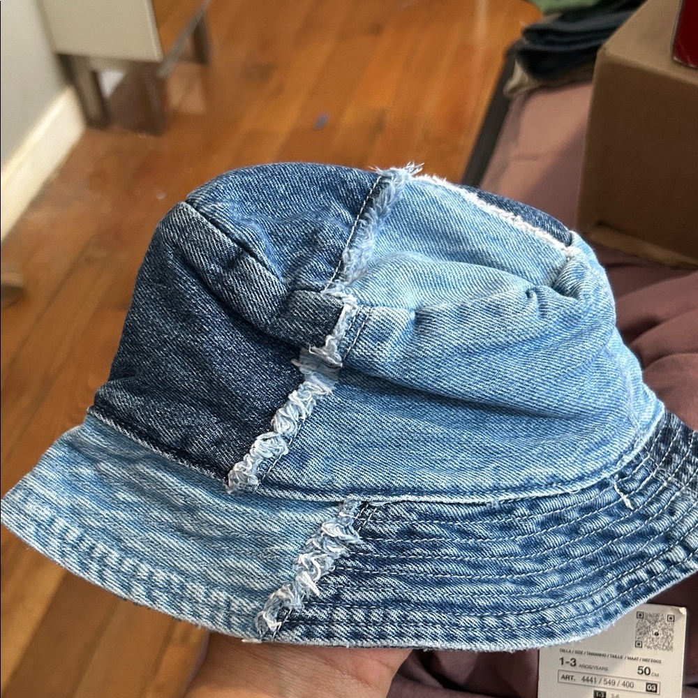 Denim Patchwork Bucket Toddler Hat